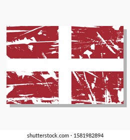 Maltese Order Flag With Scratches And Shadow In Vector