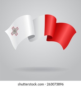Maltese waving Flag. Vector illustration Eps 8.