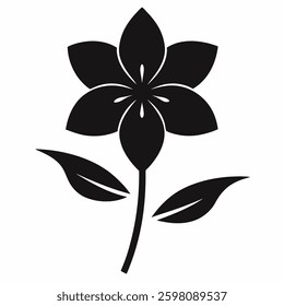 Malti flower vector Silhouette  on white background