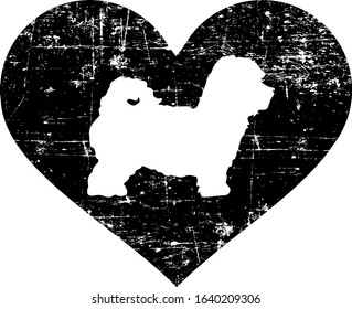 Maltipoo silhouette in black heart