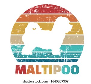 Maltipoo silhouette vintage and retro