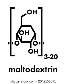 Molécula aditiva alimentaria de maltodextrina. Fórmula esquelética.