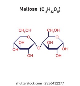 Maltose Sugar Molecule Concept Design. Vector Illustration.