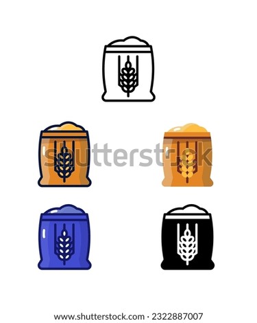 Malts. Home brewer Equipment and raw material icons. vector