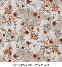 Malty color flower textile seamless design digital print all over pattren