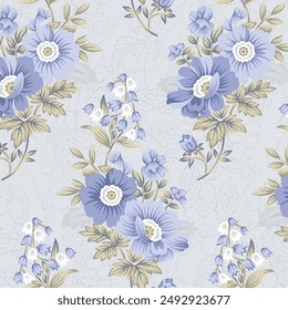 Malty color flower textile seamless design digital print all over pattren