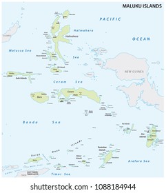 Maluku Islands Vector Map