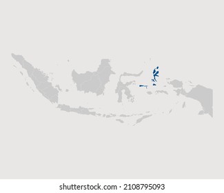 Maluku Utara Highlighted on Indonesia Map Eps 10