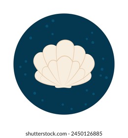 Malusk shell. Vector icon. Animal world of the ocean. Flat cartoon style.