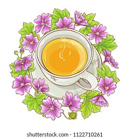 malva tea illustration