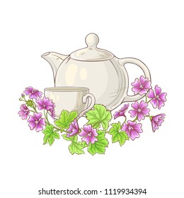 malve tea illustration