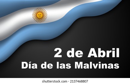 Malvinas Day Background Design. Translation : April 4th, Malvinas Day. Vector Illustration.