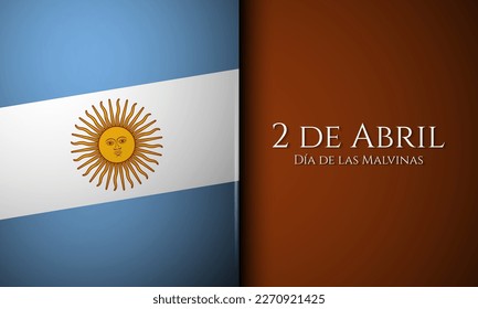 Malvinas Day Background Design. Translation : April 2th, Malvinas Day. Vector Illustration.