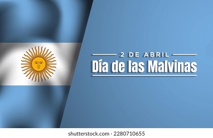 Malvinas Day Background Design. Translation : April 2th, Malvinas Day. Vector Illustration.