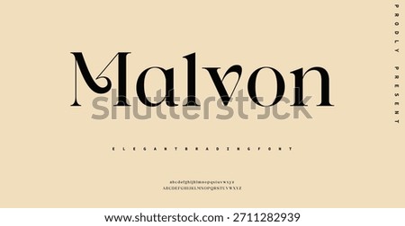 Malvon is a decorative serif font featuring artistic curves and a premium classic-meets-modern vibe.
