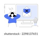 Malware abstract concept vector illustration. Malicious software, computer virus, malware program, spyware development, online antivirus security and protection, cyber attack abstract metaphor.