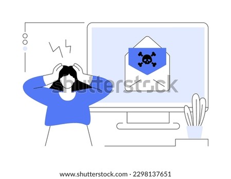 Malware abstract concept vector illustration. Malicious software, computer virus, malware program, spyware development, online antivirus security and protection, cyber attack abstract metaphor.
