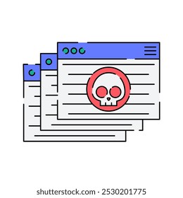 Estilo de design plano da ilustração do ícone de ataque de malware