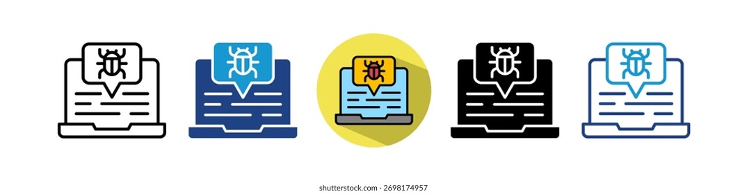 Malware Attack Icon Multiple Vector Illustration