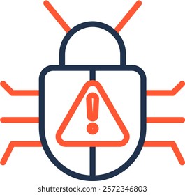 Malware Attacks Icon Color Line Vector Illustration