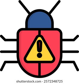 Malware Attacks Icon Lineal Color Vector Illustration