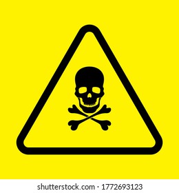 Peligro de atención de malware. Signo del círculo de advertencia de peligro. Signo de radiación, signo tóxico e icono del vector de peligro. ilustración vectorial