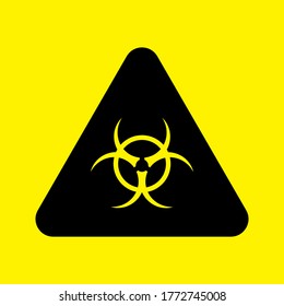 Malware Attention Hazard. Danger warning circle sign. Radiation sign, Toxic sign and hazard vector icon. vector illustration