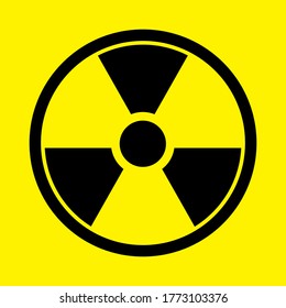 Peligro de atención de malware. Signo del círculo de advertencia de peligro. Signo de radiación, signo tóxico e icono del vector de peligro. ilustración vectorial