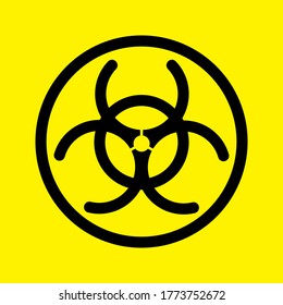 Malware Attention Hazard. Danger warning circle sign. Radiation sign, Toxic sign and hazard vector icon. vector illustration