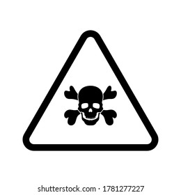 Peligro de atención de malware. Signo del círculo de advertencia de peligro. Signo de radiación, signo tóxico e icono del vector de peligro. ilustración vectorial