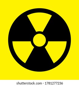 Peligro de atención de malware. Signo del círculo de advertencia de peligro. Signo de radiación, signo tóxico e icono del vector de peligro. ilustración vectorial