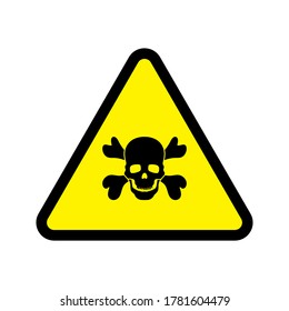 Peligro de atención de malware. Signo del círculo de advertencia de peligro. Signo de radiación, signo tóxico e icono del vector de peligro. ilustración vectorial