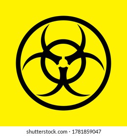 Malware Attention Hazard. Danger Warning Circle Sign. Radiation Sign, Toxic Sign And Hazard Vector Icon. Vector Illustration