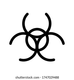 Señal de peligro de atención de malware vector de icono en un fondo blanco