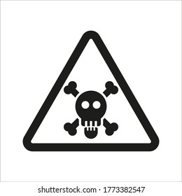 Malware Aufmerksamkeits-Hazard-Symbol, Vektorgrafik auf weißem Hintergrund
