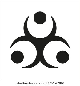 Malware Atención Icono de peligro Ilustración vectorial sobre fondo blanco