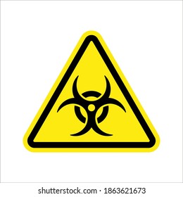 Ilustración vectorial del icono de signo de peligro de atención por malware en fondo blanco. modificable por color