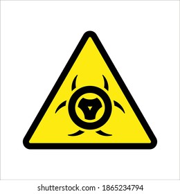 Malware Attention Hazard sign icon vector illustration on white background. color editable