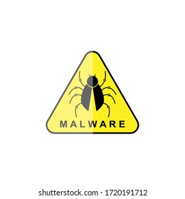 Malware Attention Hazard sign, vector illustration