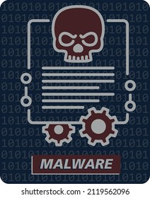 Malware, BPA vectorial de afiches de amenaza cibernética.