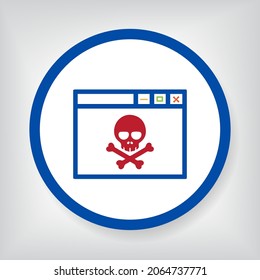 Malware Data Mail Theft Danger Dashboard Icon, Cyber Security