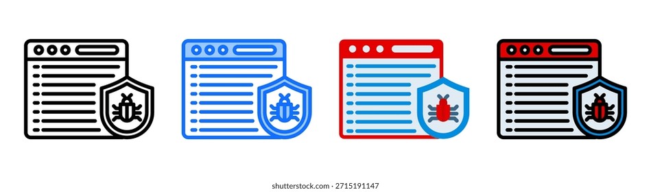 Conjunto de Colección de íconos de defensa de malware Estilo múltiple