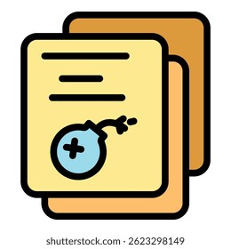 Malware files icon. Outline malware files vector icon color flat isolated