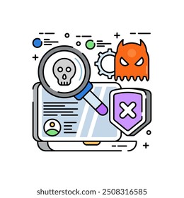 Malware Fill Color Icon, Vector illustration