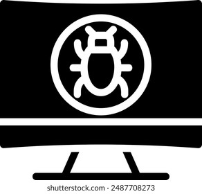Vector de ilustración de icono de glifo de malware