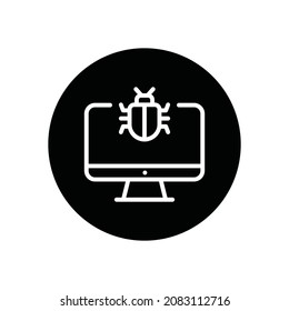 fondo blanco del icono de glifo de malware