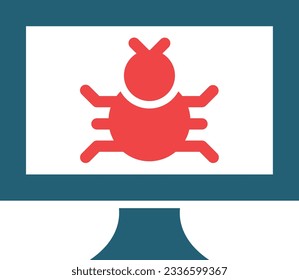 Malware Glyph Two Color Icon For Personal And Commercial Use.
