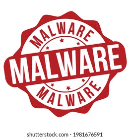 Malware grunge rubber stamp on white background, vector illustration