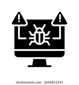 Malware-Symbol Glyphe Vektorgrafik