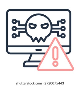 Ilustración vectorial de diseño de color de línea de icono de malware
